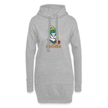 Moin - Otarie à fourrure de la mer du Nord avec sifflet - Sweat-shirt à capuche long Femme - gris chiné - Devant
