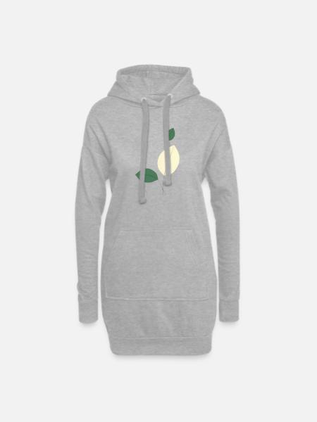 Minimalistische Blattstudie Natur - Hoodie-Kleid - Grau meliert