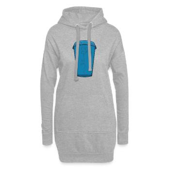 Une boisson pour les amoureux - Sweat-shirt à capuche long Femme - gris chiné - Devant