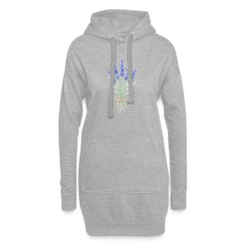 Bouquet de lavande - Sweat-shirt à capuche long Femme - gris chiné - Devant