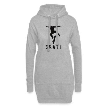 Patineur - Sweat-shirt à capuche long Femme - gris chiné - Devant