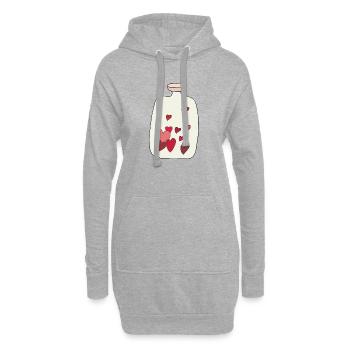 herz wärmeflasche illustration - Hoodie-Kleid - Grau meliert - Vorne