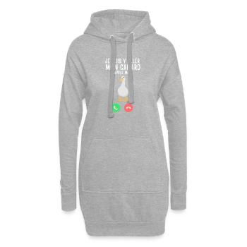 Canard Appel T Shirt Français - Sweat-shirt à capuche long Femme - gris chiné - Devant