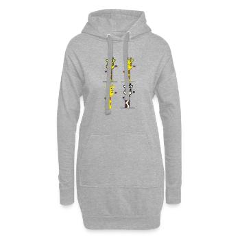 Verspielte Giraffen mit Herzmotiven - Hoodie-Kleid - Grau meliert - Vorne