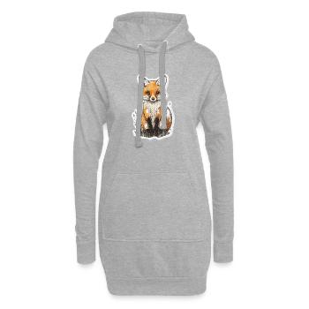 Fuchs - Hoodie-Kleid - Grau meliert - Vorne