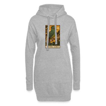 Knysna Turaco Vintage Birdwatching Oeuvre - Sweat-shirt à capuche long Femme - gris chiné - Devant