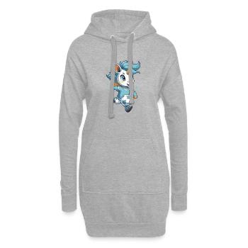 Licorne Football Fan Design - Sweat-shirt à capuche long Femme - gris chiné - Devant