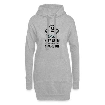 Bleiben Sie ruhig und erschrecken Sie weiter - Hoodie-Kleid - Grau meliert - Vorne
