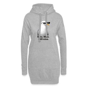 Verpixelte Möwe mit Sonnenbrille Design - Hoodie-Kleid - Grau meliert - Vorne
