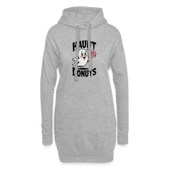 Hanter les beignets - Sweat-shirt à capuche long Femme - gris chiné - Devant