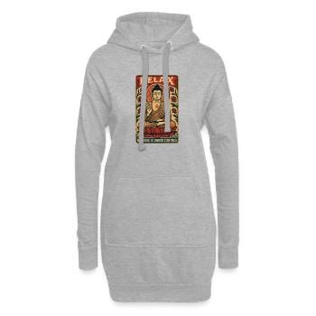 Art de méditation relaxant du Bouddha - Sweat-shirt à capuche long Femme - gris chiné - Devant