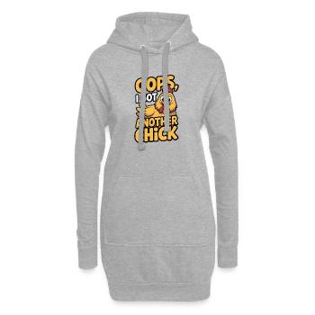 Oops I Got Another Chicken | Funny Farming Pun - Hoodie Dress - heather grey - Front