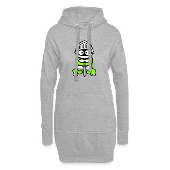 Turtle Knight Épée Fighter Armure Casque - Sweat-shirt à capuche long Femme - gris chiné - Devant