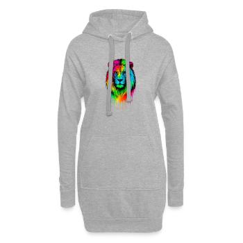 Stries de couleur de lion arc-en-ciel - Sweat-shirt à capuche long Femme - gris chiné - Devant