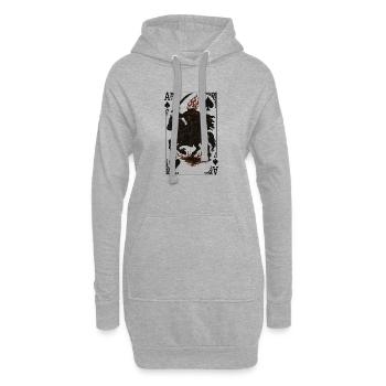Ritter auf flammendem Ross Karte - Hoodie-Kleid - Grau meliert - Vorne