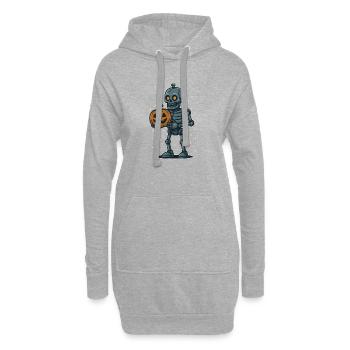 Skelett mit Kürbis Halloween Cartoon - Hoodie-Kleid - Grau meliert - Vorne