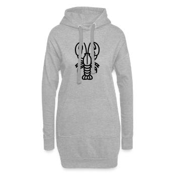 Homard - Sweat-shirt à capuche long Femme - gris chiné - Devant