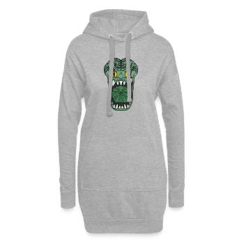 Émeraude Grotesque Croc Créature - Sweat-shirt à capuche long Femme - gris chiné - Devant