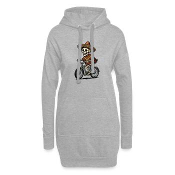 Squelette à vélo en sombrero - Sweat-shirt à capuche long Femme - gris chiné - Devant