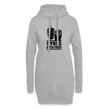 Frites gyros - Sweat-shirt à capuche long Femme - gris chiné - Devant