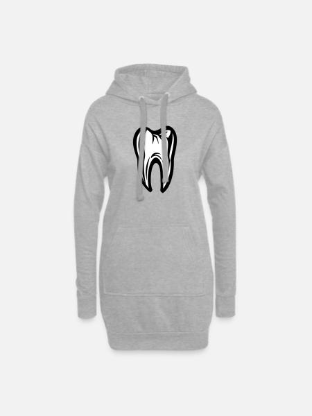 Zahn Symbol Zahnarzt - Hoodie-Kleid - Grau meliert