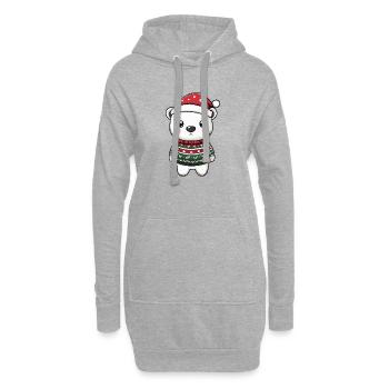 Noël de l’ours polaire - Sweat-shirt à capuche long Femme - gris chiné - Devant