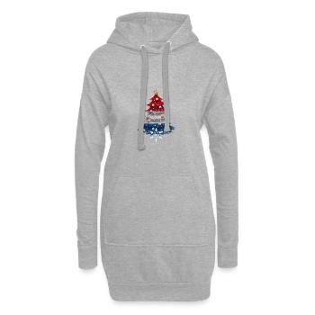 Weihnachtsbaum mit niederländischer Flagge - Hoodie-Kleid - Grau meliert - Vorne