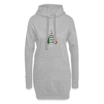 Weihnachtsbaum mit Irland-Flagge - Hoodie-Kleid - Grau meliert - Vorne