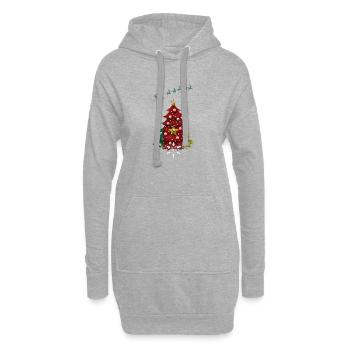 Sapin de Noël avec drapeau du Cameroun - Sweat-shirt à capuche long Femme - gris chiné - Devant
