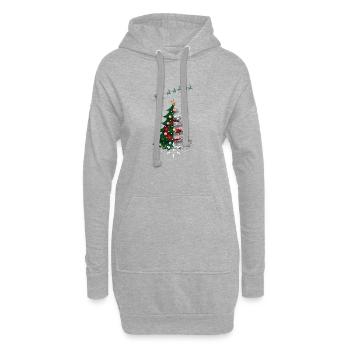 Weihnachtsbaum mit algerischer Flagge - Hoodie-Kleid - Grau meliert - Vorne