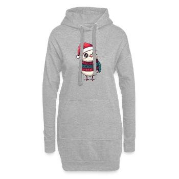 Colombe Oiseau Noël - Sweat-shirt à capuche long Femme - gris chiné - Devant