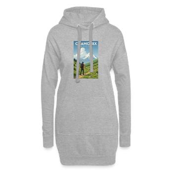 Alpenwanderer vor Mont Blanc - Hoodie-Kleid - Grau meliert - Vorne