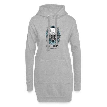 Diver Ocean Skull Dive Respect Skull Sea Pirate - Hoodie-Kleid - Grau meliert - Vorne