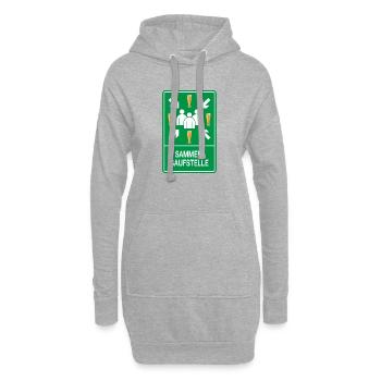 Sammel-Saufstelle – Party Zone - Hoodie-Kleid - Grau meliert - Vorne