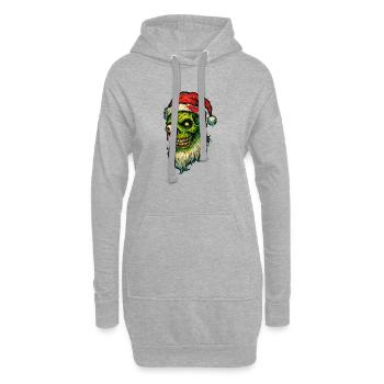 Père Noël Zombie - Sweat-shirt à capuche long Femme - gris chiné - Devant