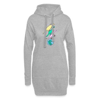 Skater_Dinos - Hoodie-Kleid - Grau meliert - Vorne