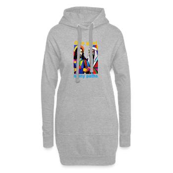 One Goal Many Paths Pop Art Duo - Hoodie-Kleid - Grau meliert - Vorne