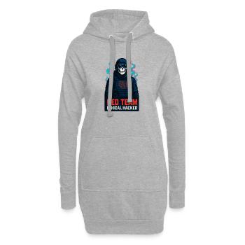 Cyber-Red-Team ethischer Hacker - Hoodie-Kleid - Grau meliert - Vorne