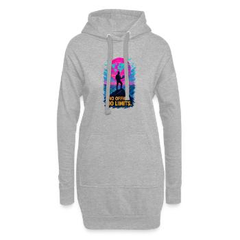 Télétravail Pas de bureau pas de limite - Sweat-shirt à capuche long Femme - gris chiné - Devant
