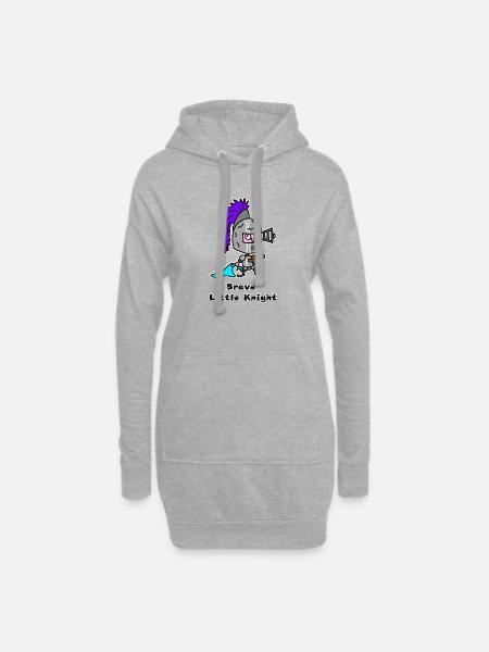 Brave Little Knight - Cute Hero Design - Hoodie-Kleid - Grau meliert
