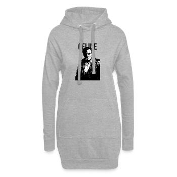 Louis-Ferdinand Celine Noir Rebellenporträt - Hoodie-Kleid - Grau meliert - Vorne