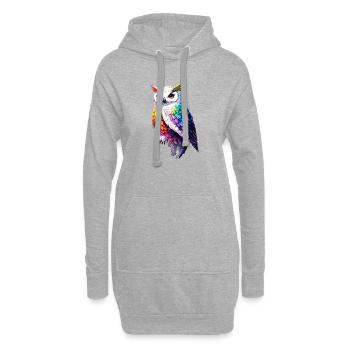Snowy Owl White Owl Owl Owl Owl Snow Owl - Hoodie Dress - heather grey - Front