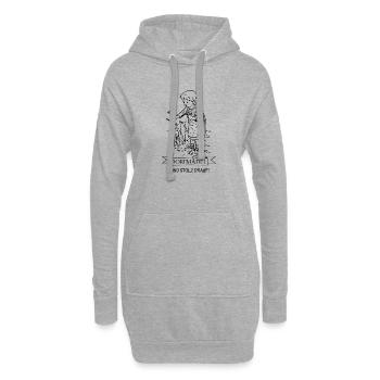 Fille du village et fière de cela, design vintage - Sweat-shirt à capuche long Femme - gris chiné - Devant