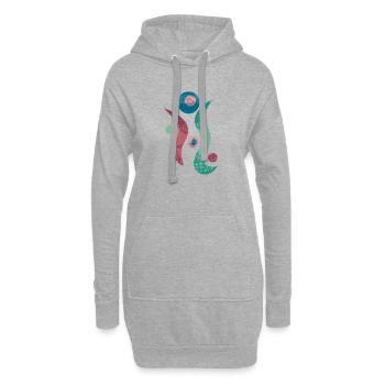 Yoga design_43 - Sweat-shirt à capuche long Femme - gris chiné - Devant