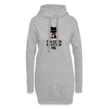 Katze Kitten - Hoodie-Kleid - Grau meliert - Vorne