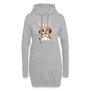 Petit petit animé de Pâques avec des oreilles de lapin - Sweat-shirt à capuche long Femme - gris chiné - Devant