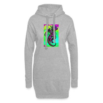 dragon - Sweat-shirt à capuche long Femme - gris chiné - Devant