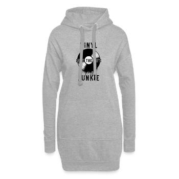 Les passionnés de vinyle adorent l’art rétro du tourne-disque des années 80 - Sweat-shirt à capuche long Femme - gris chiné - Devant