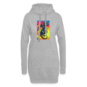 dragon - Sweat-shirt à capuche long Femme - gris chiné - Devant