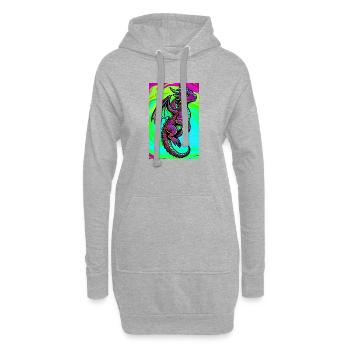 Drache - Hoodie-Kleid - Grau meliert - Vorne